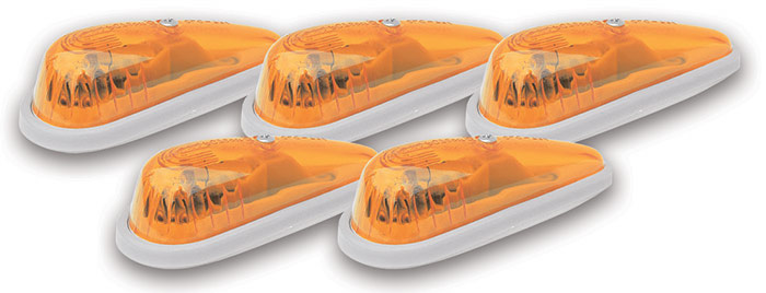 Autolight-store Amber Teardrop Cab Marker Lights (5x) For Semi Trucks/Trailers